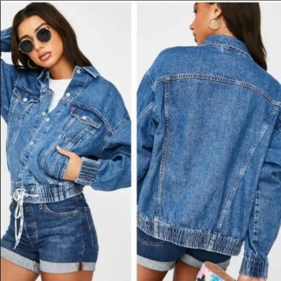 Levi's Jackets & Blazers - Levi’s Trucker Denim Jacket  Bomber Retro Spellout